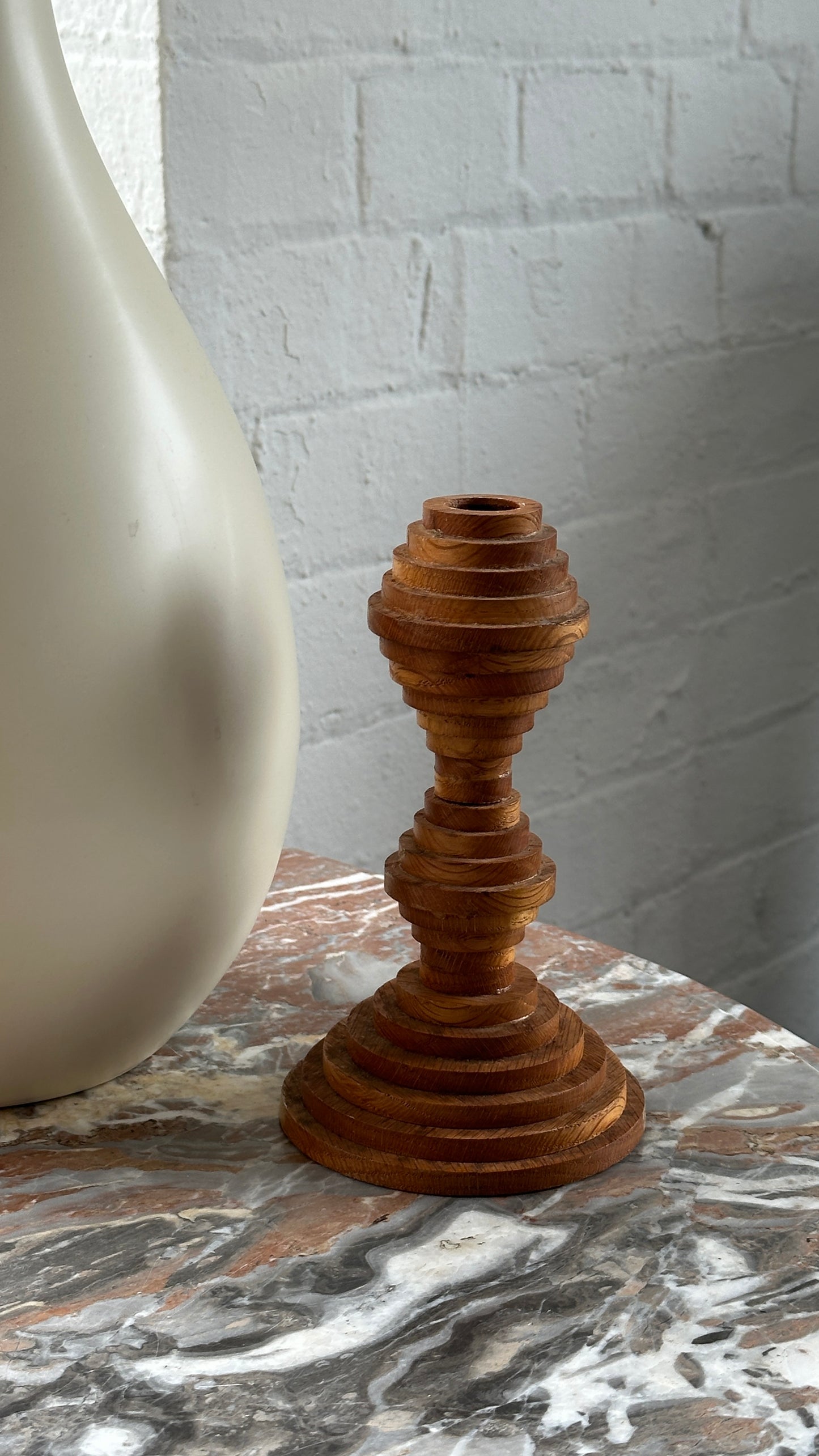 Stepped Wooden Candle Stick