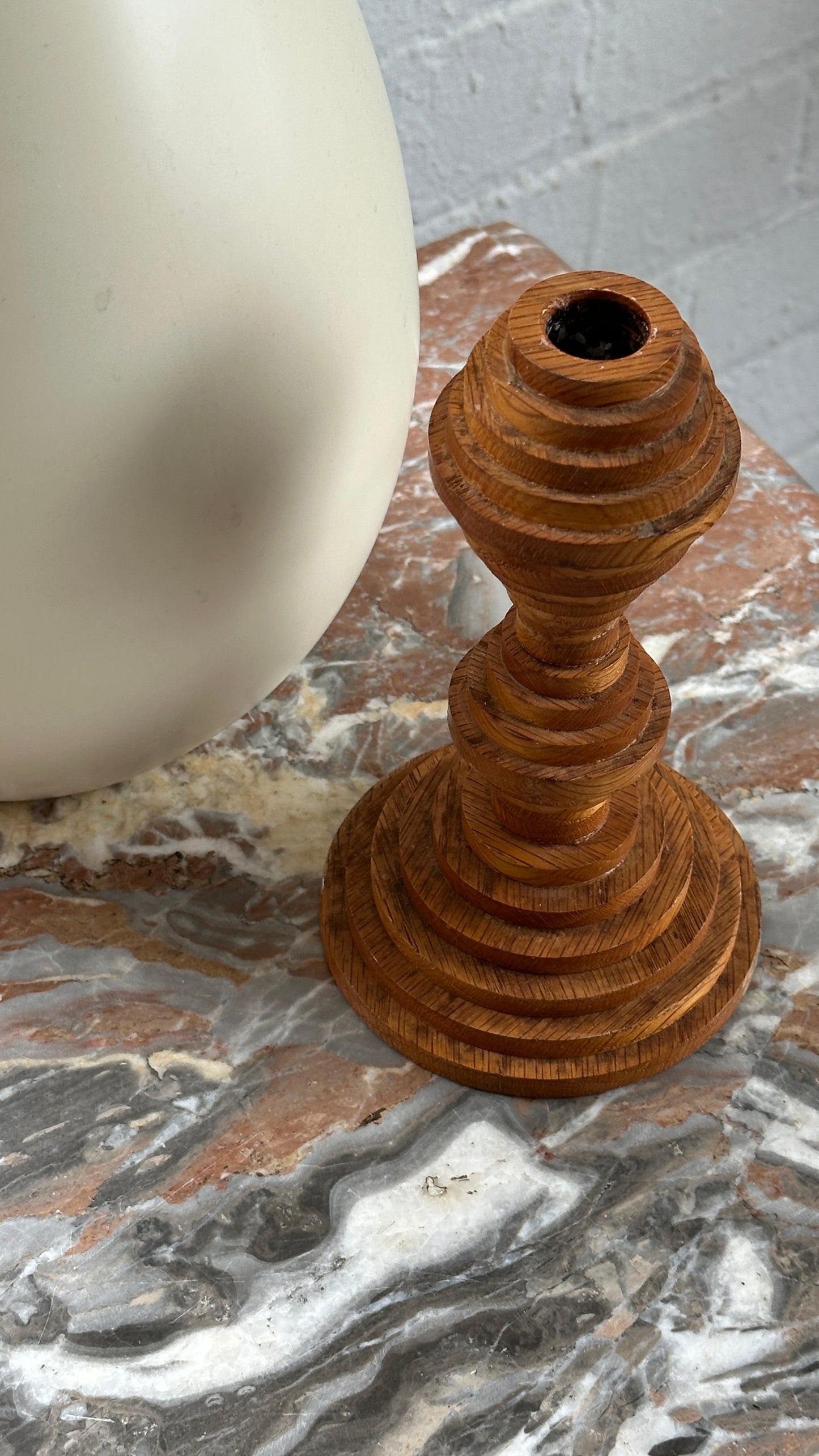 Stepped Wooden Candle Stick