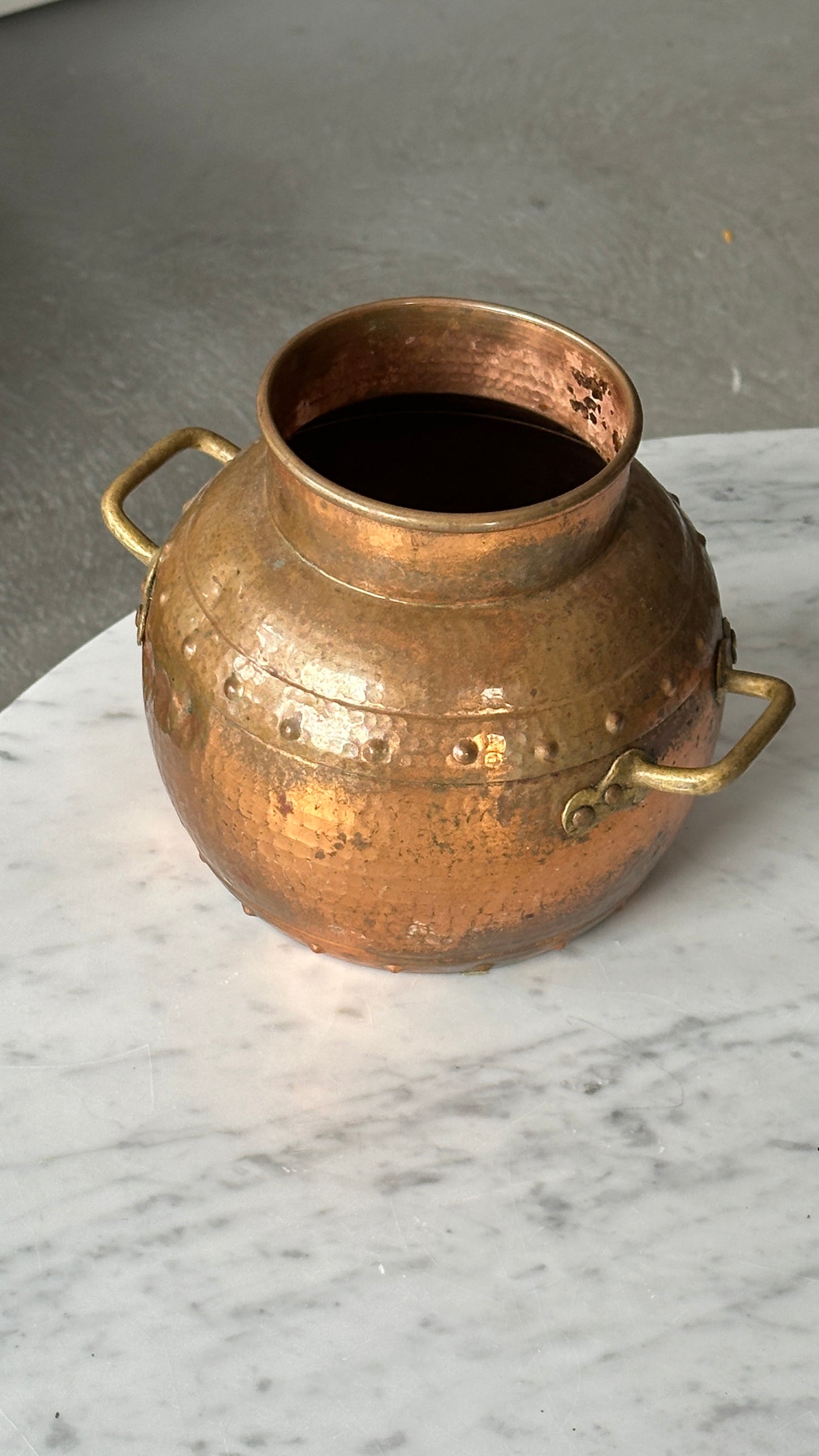 Vintage Copper Pot with Handles
