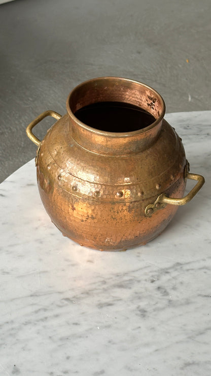 Vintage Copper Pot with Handles