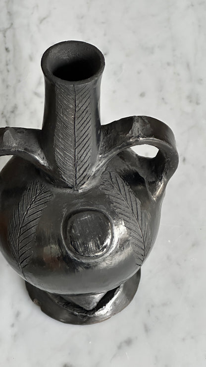 Handmade Peruvian Ceramic Vase with Handles