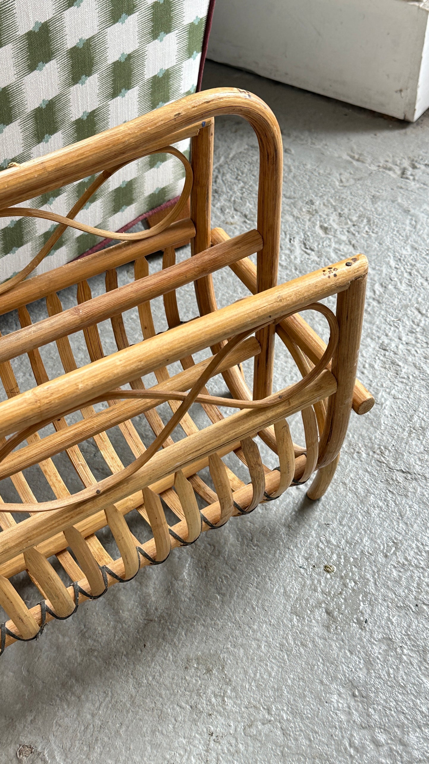 Vintage Bamboo Magazine Holder