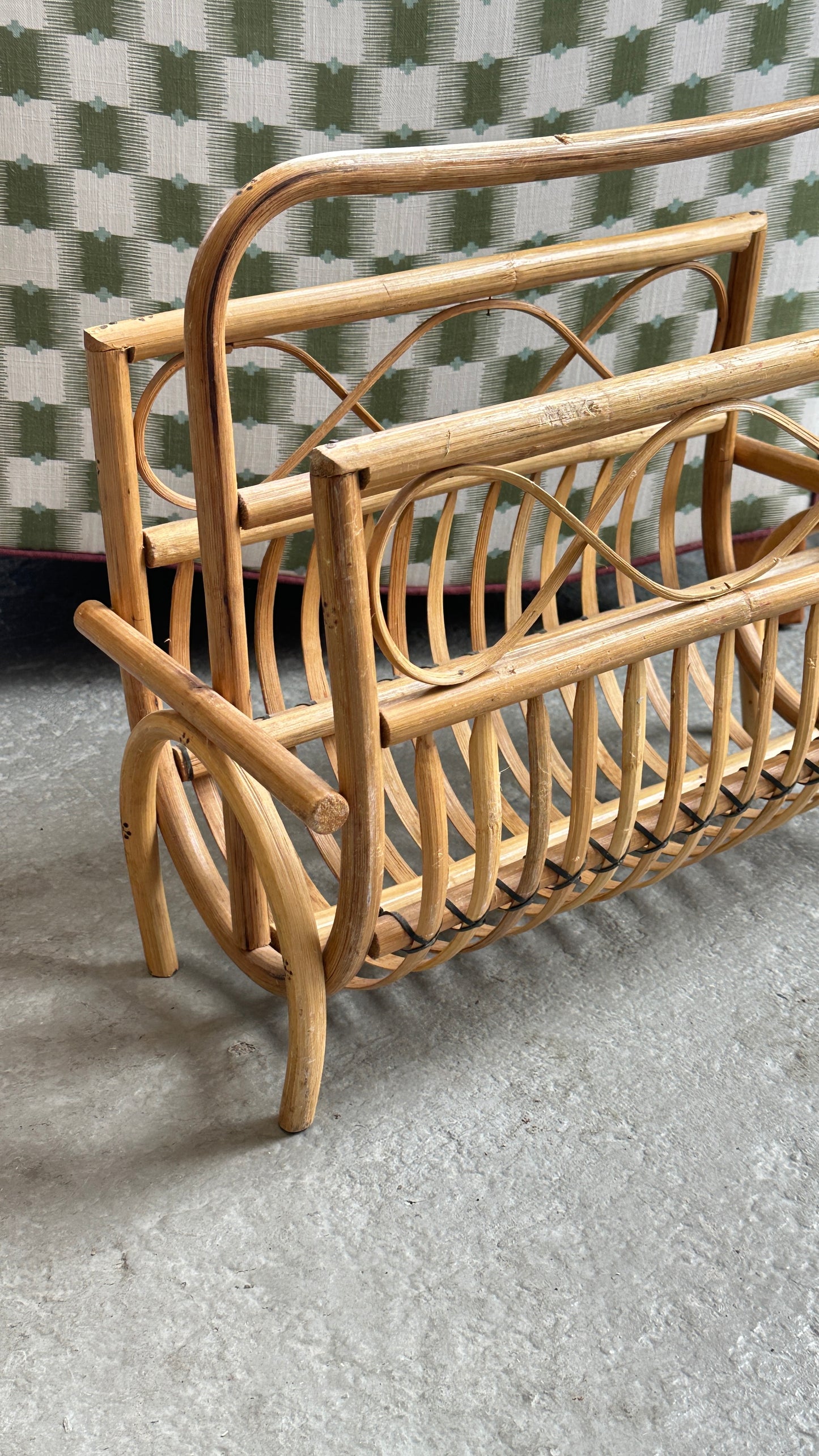 Vintage Bamboo Magazine Holder