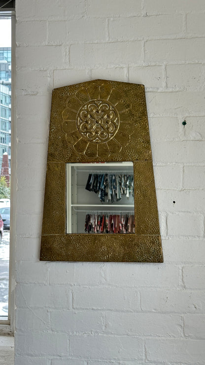 Hammered Decorative Brass Mirror