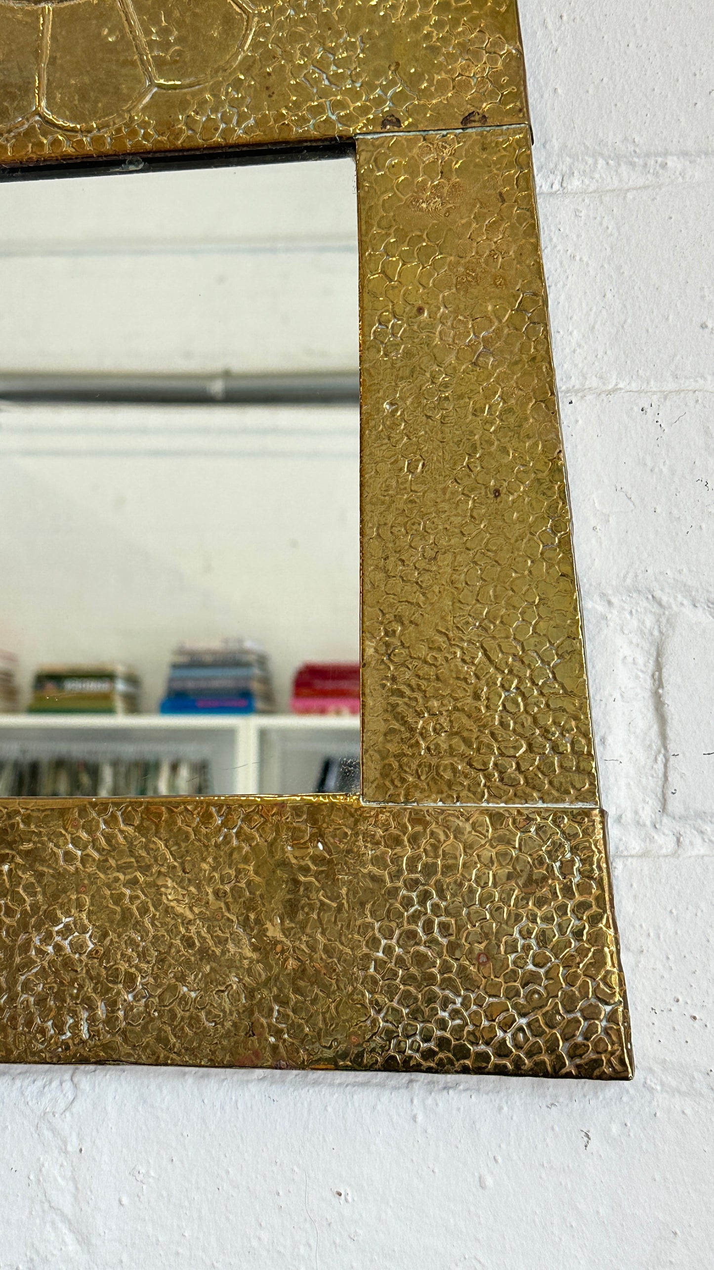 Hammered Decorative Brass Mirror