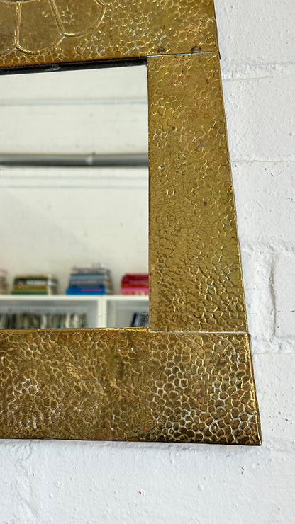 Hammered Decorative Brass Mirror