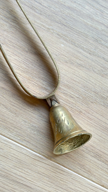 Vintage Etched Brass Clawfoot Sugar Cube Tongs with Attached Serving Bell