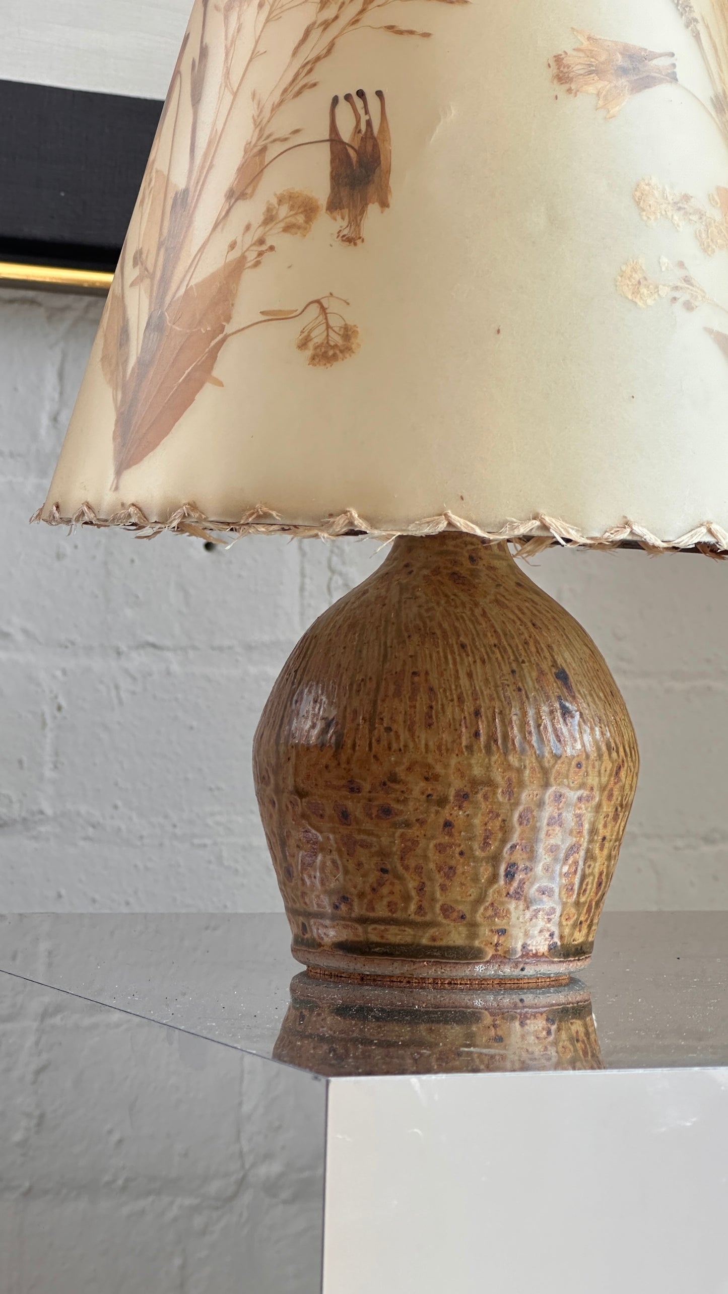 Pair of Ceramic Table Lamps with Original Shades by Hildegard Dornbusch