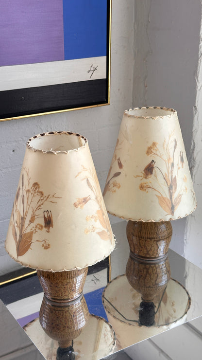 Pair of Ceramic Table Lamps with Original Shades by Hildegard Dornbusch