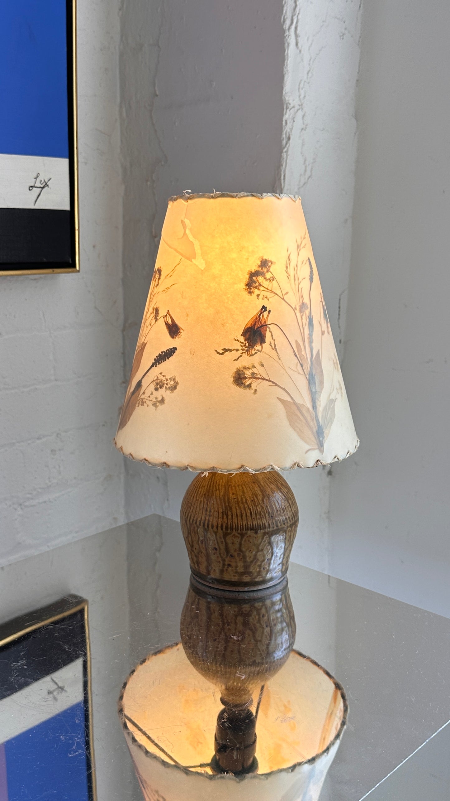 Pair of Ceramic Table Lamps with Original Shades by Hildegard Dornbusch