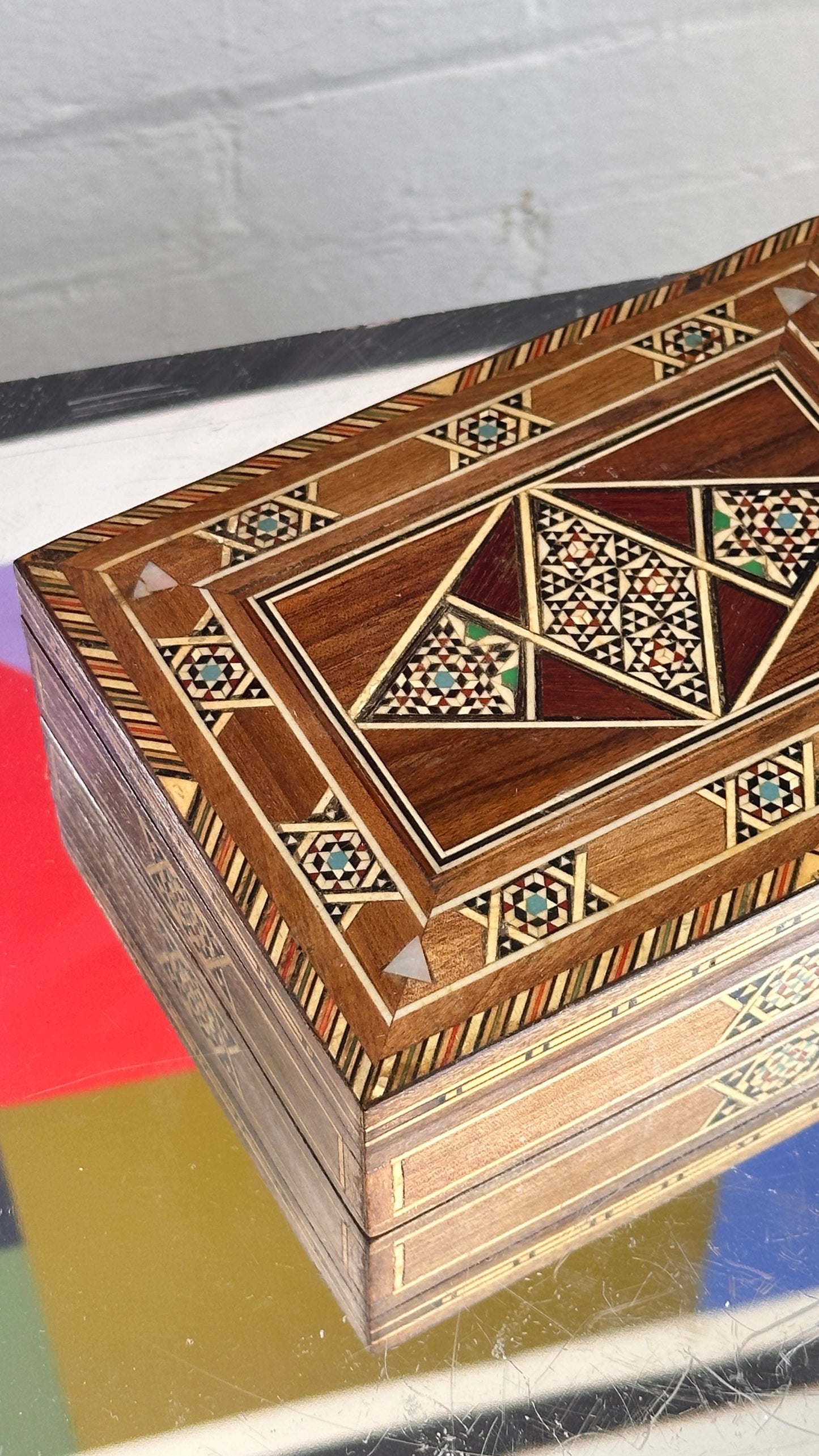 Vintage Moroccan Inlay Box