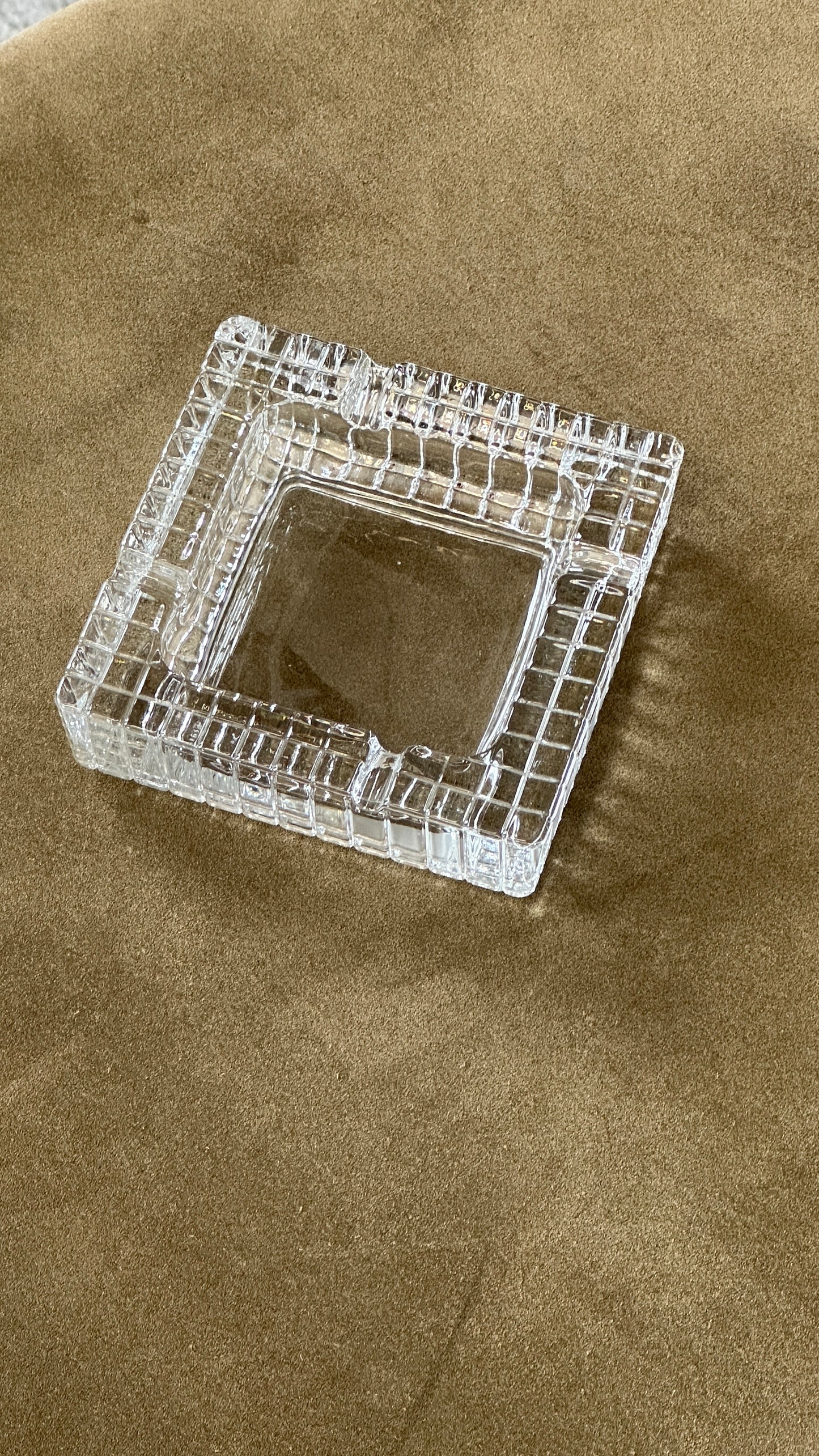Cut Cubed Glass Ashtray