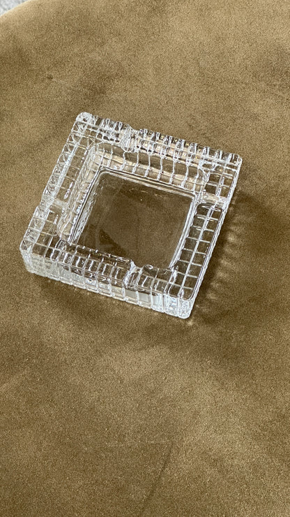 Cut Cubed Glass Ashtray
