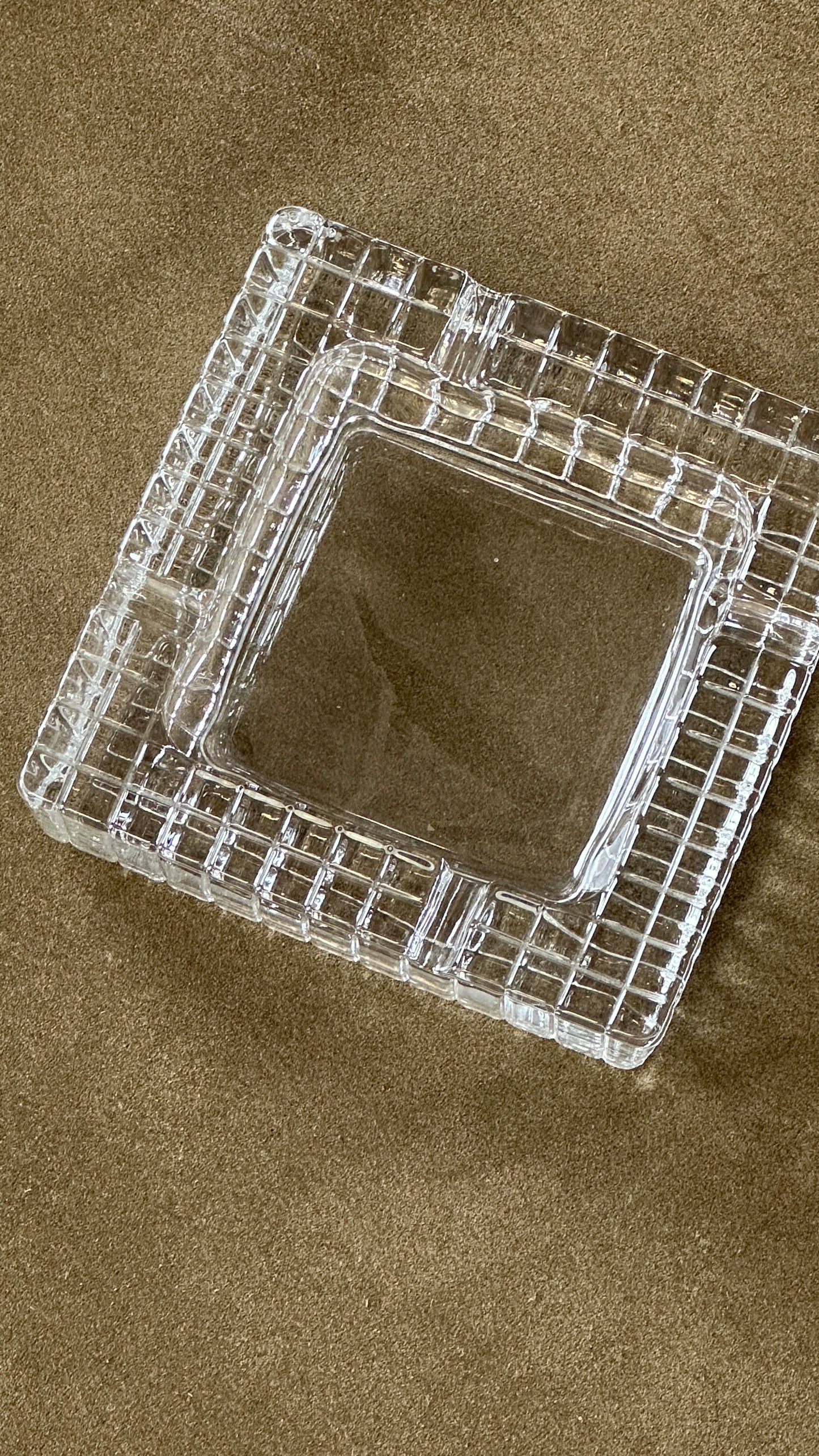 Cut Cubed Glass Ashtray