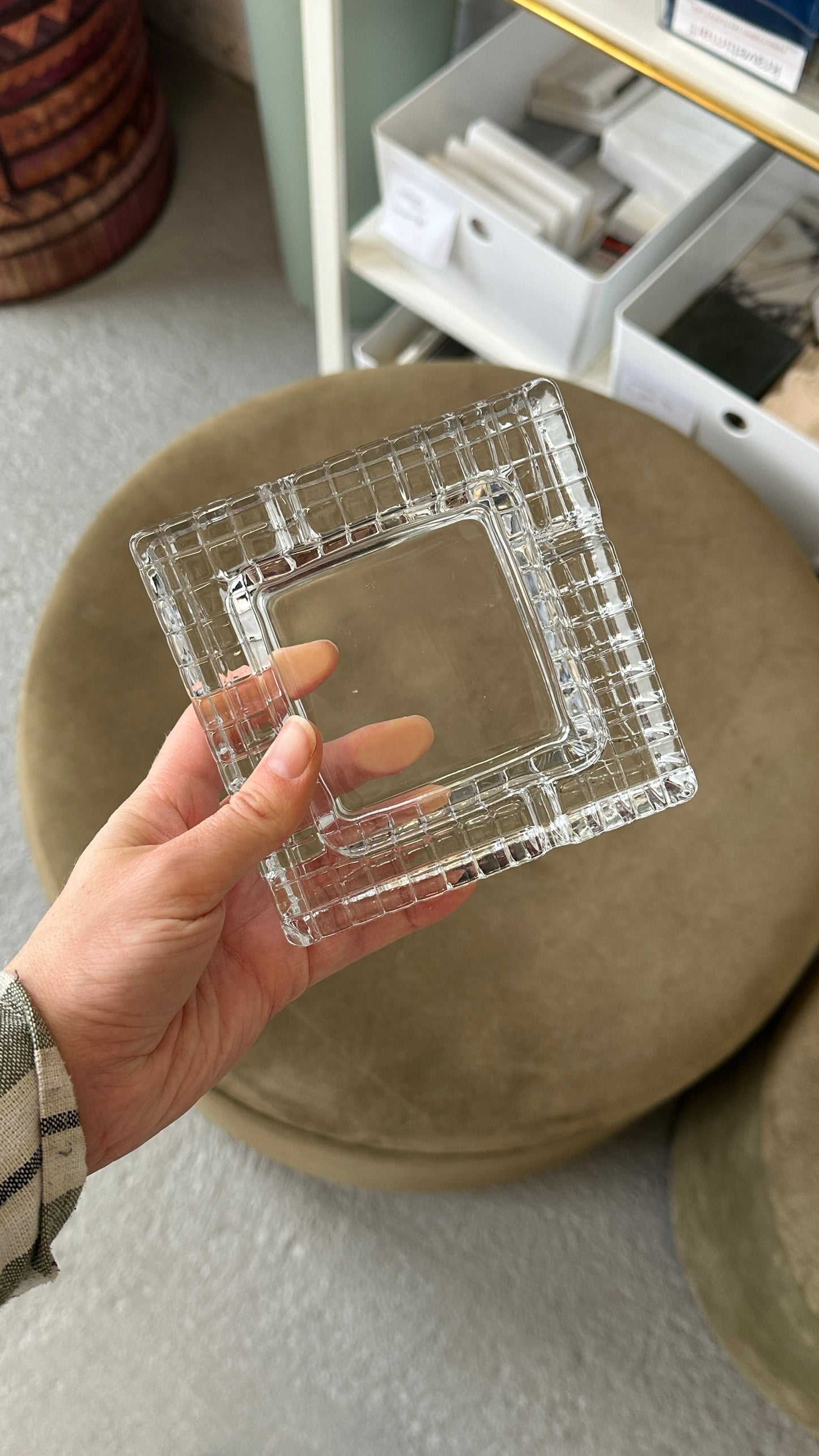 Cut Cubed Glass Ashtray