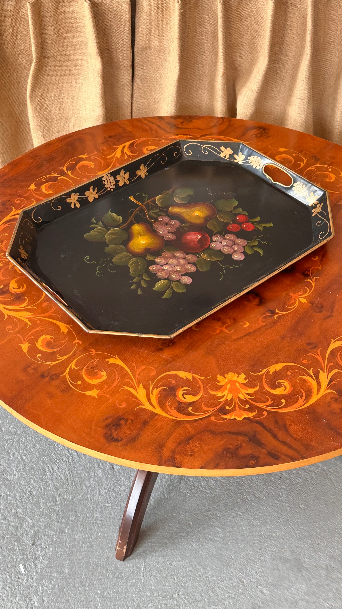 Decorated Metal Serving Tray by Goodkind & Co. New York