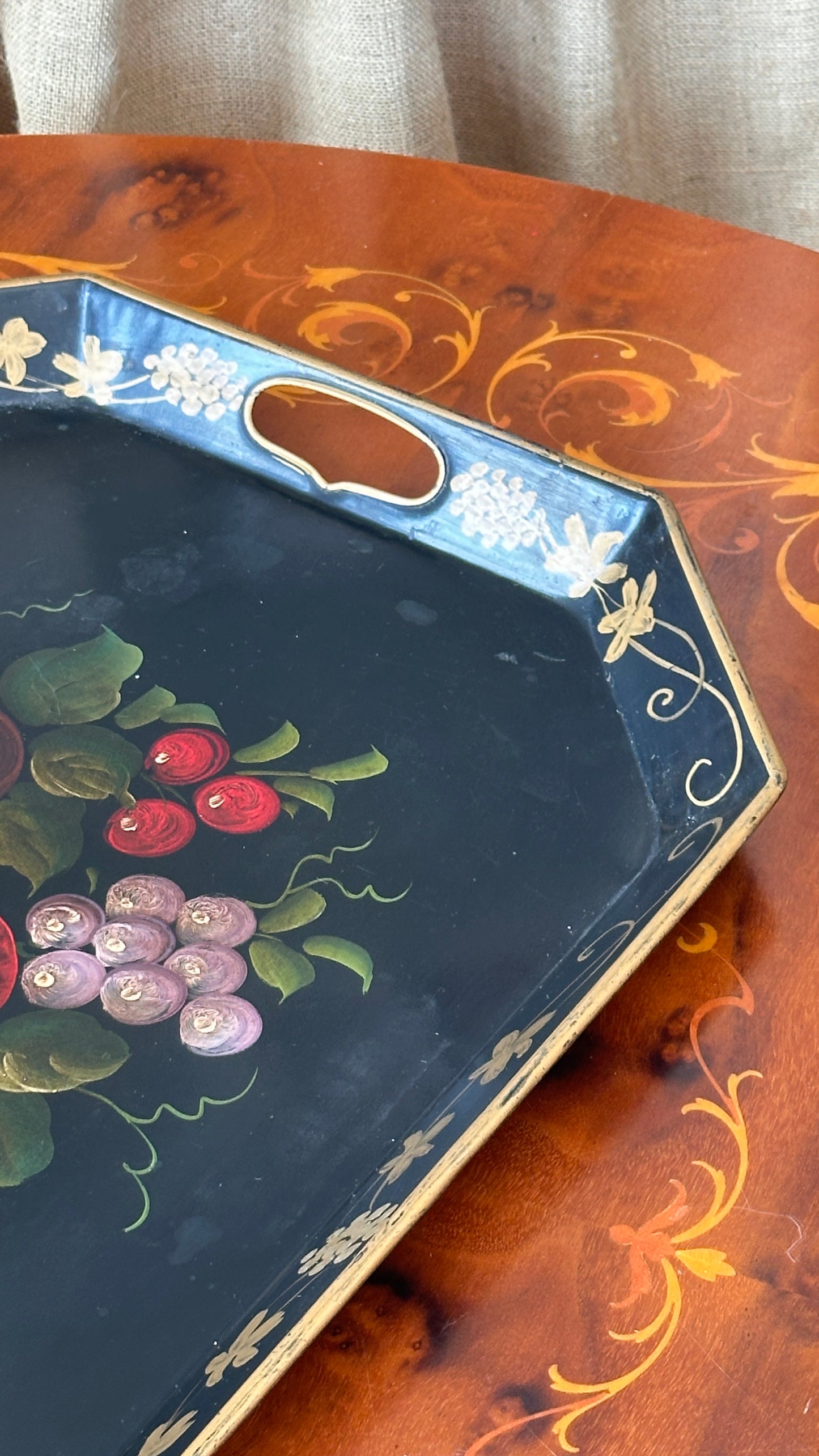 Decorated Metal Serving Tray by Goodkind & Co. New York
