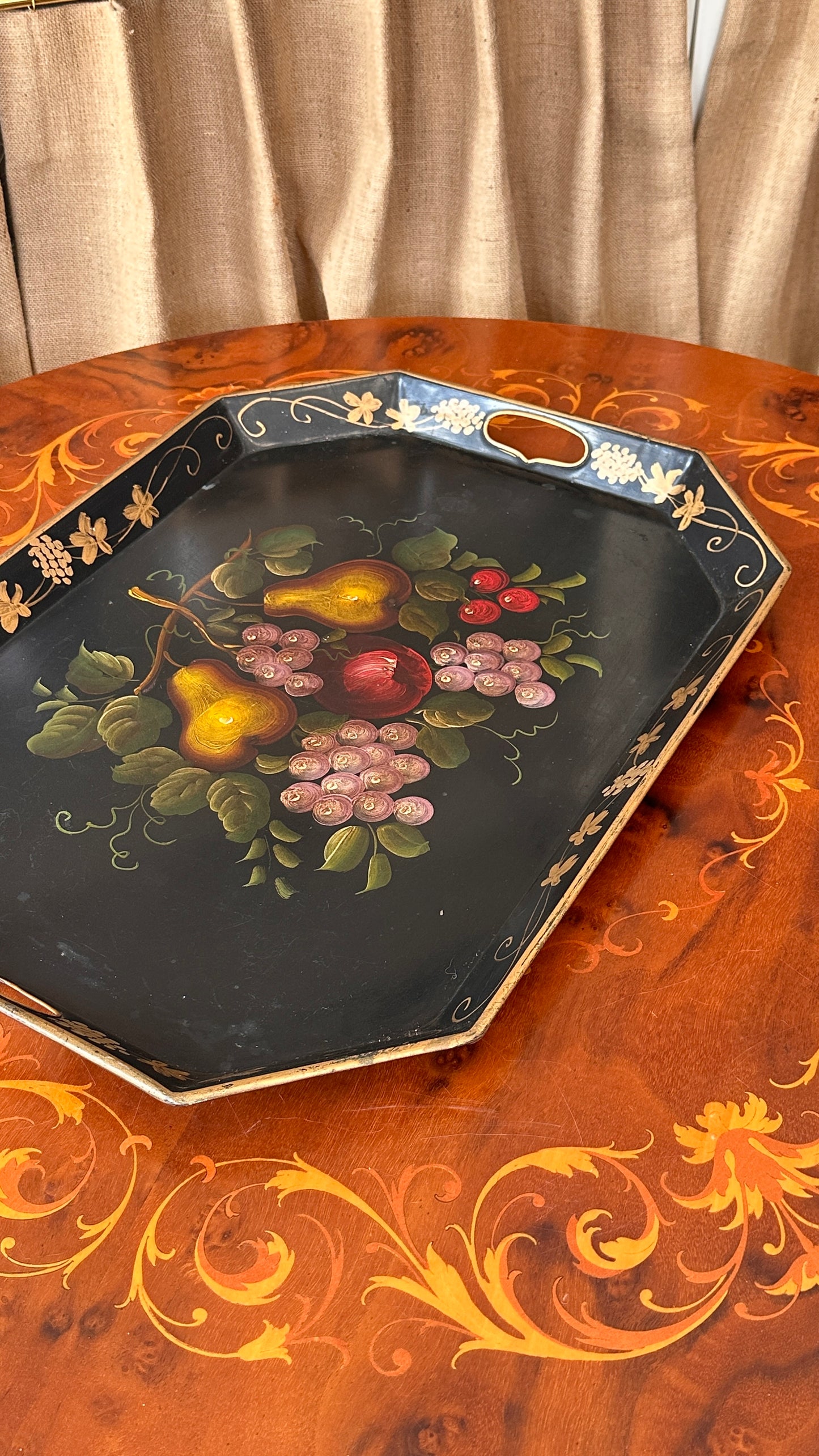 Decorated Metal Serving Tray by Goodkind & Co. New York
