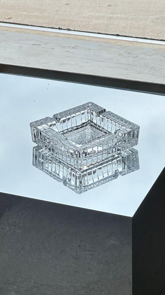 Cut Cubed Glass Ashtray