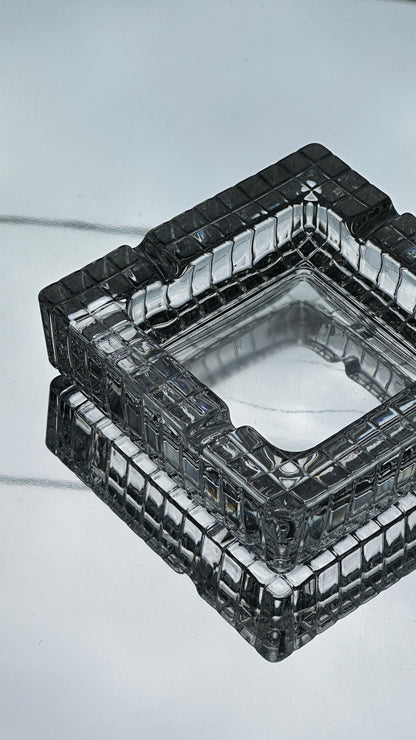 Cut Cubed Glass Ashtray