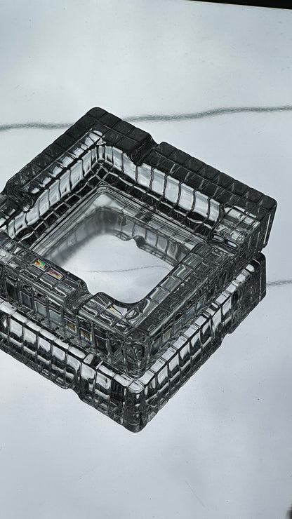 Cut Cubed Glass Ashtray