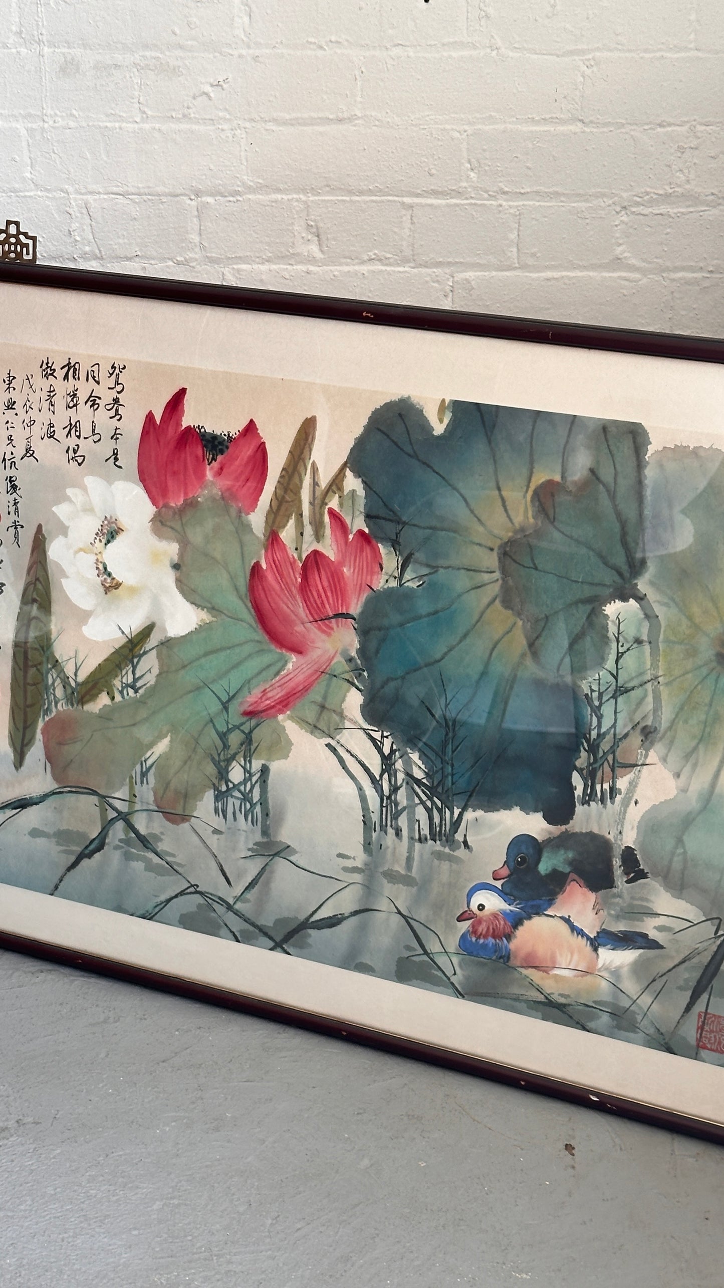 Ducks and Lotus by Huang Shuoyu, Chinese Canadian 1988