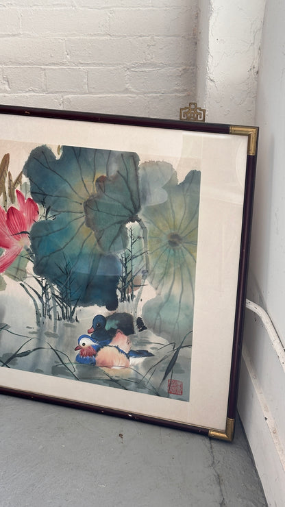 Ducks and Lotus by Huang Shuoyu, Chinese Canadian 1988