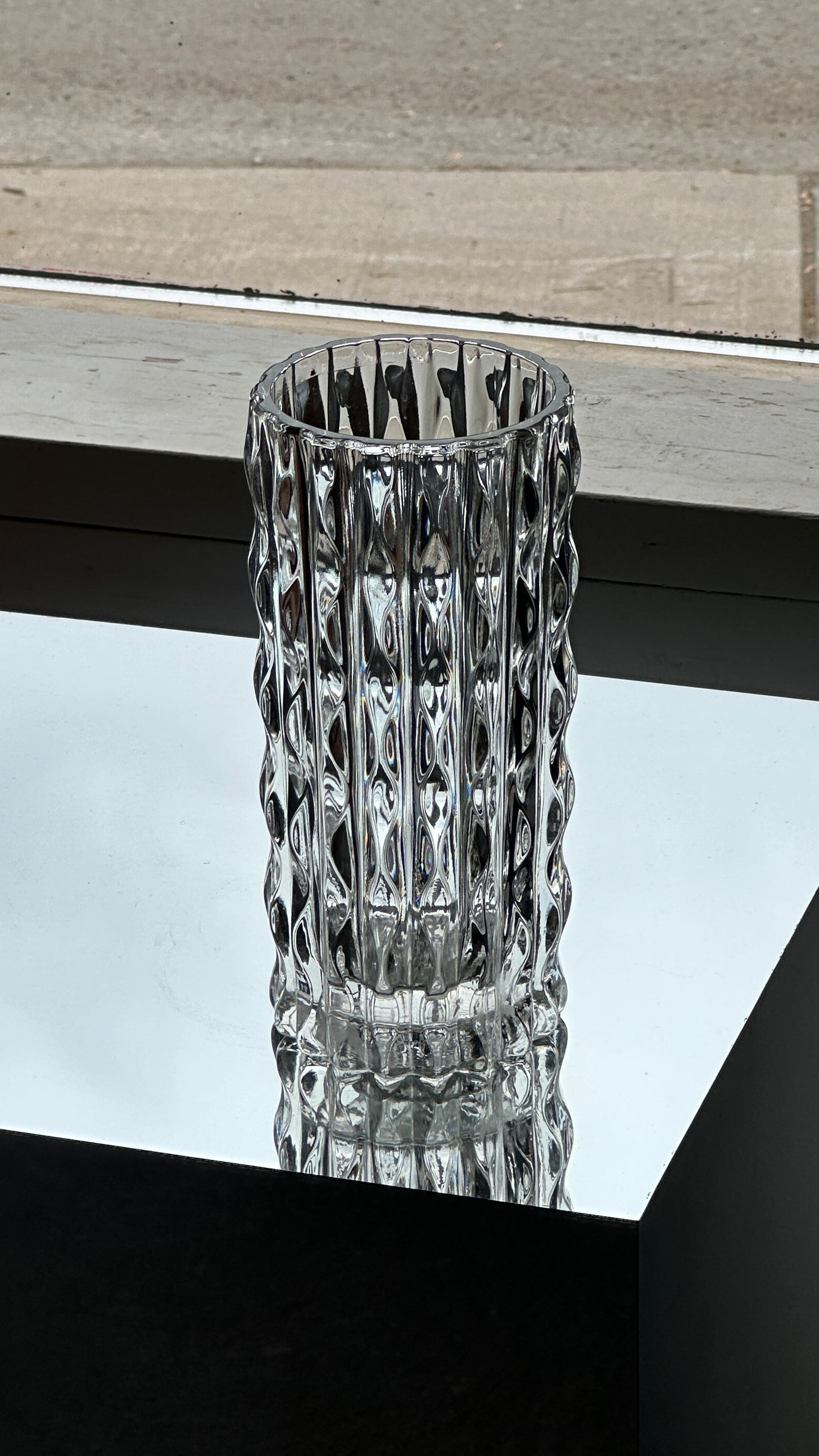 Vintage Stampi Francolini Pressed Glass Vase for Fidenza Vetraria Italy