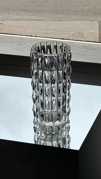 Vintage Stampi Francolini Pressed Glass Vase for Fidenza Vetraria Italy