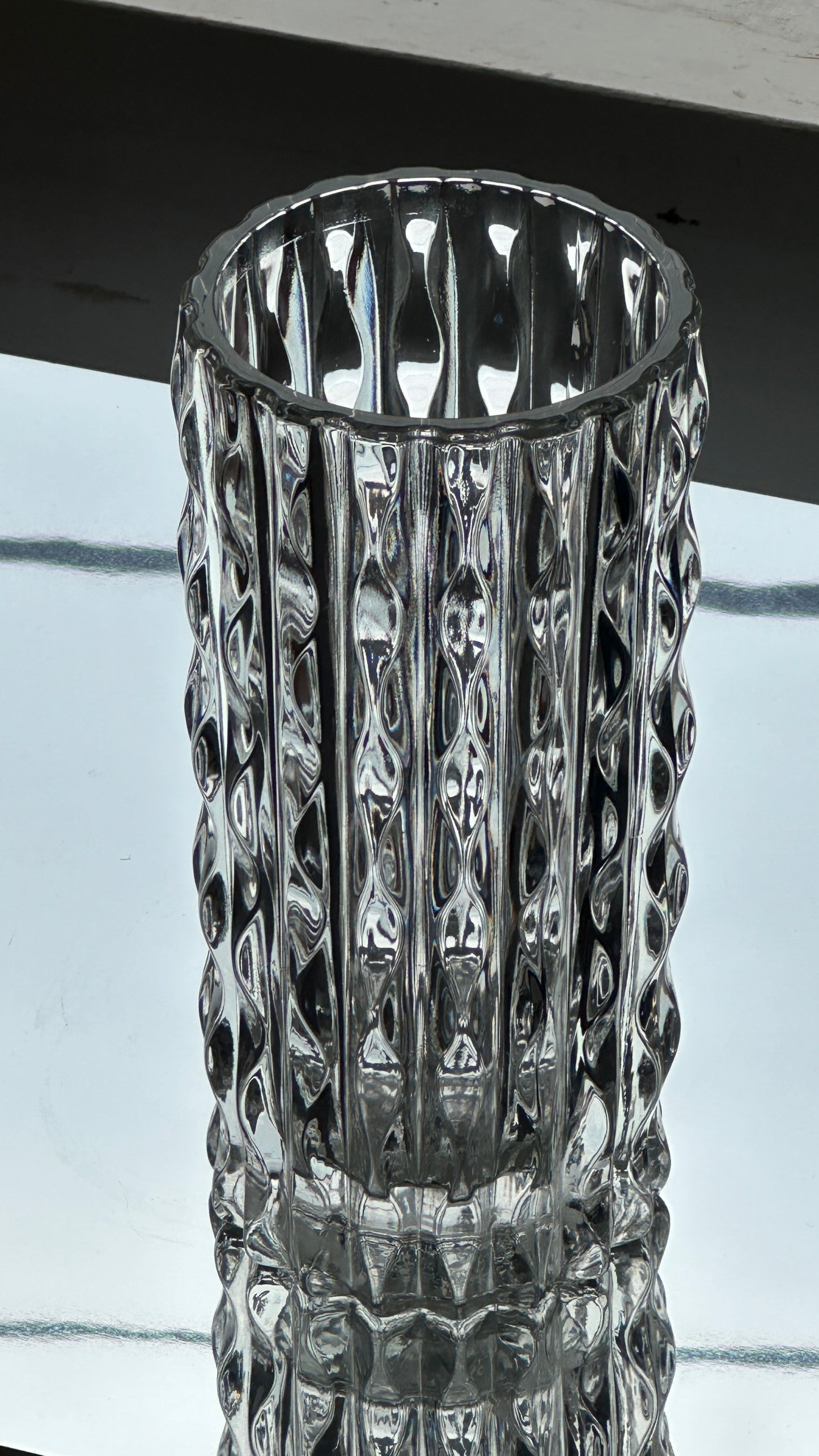 Vintage Stampi Francolini Pressed Glass Vase for Fidenza Vetraria Italy