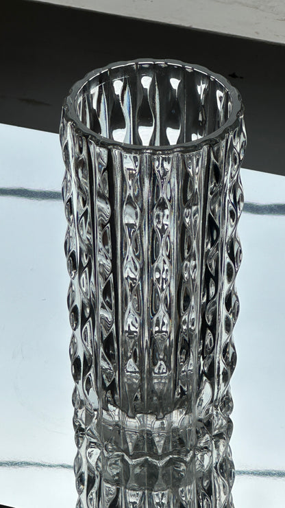 Vintage Stampi Francolini Pressed Glass Vase for Fidenza Vetraria Italy