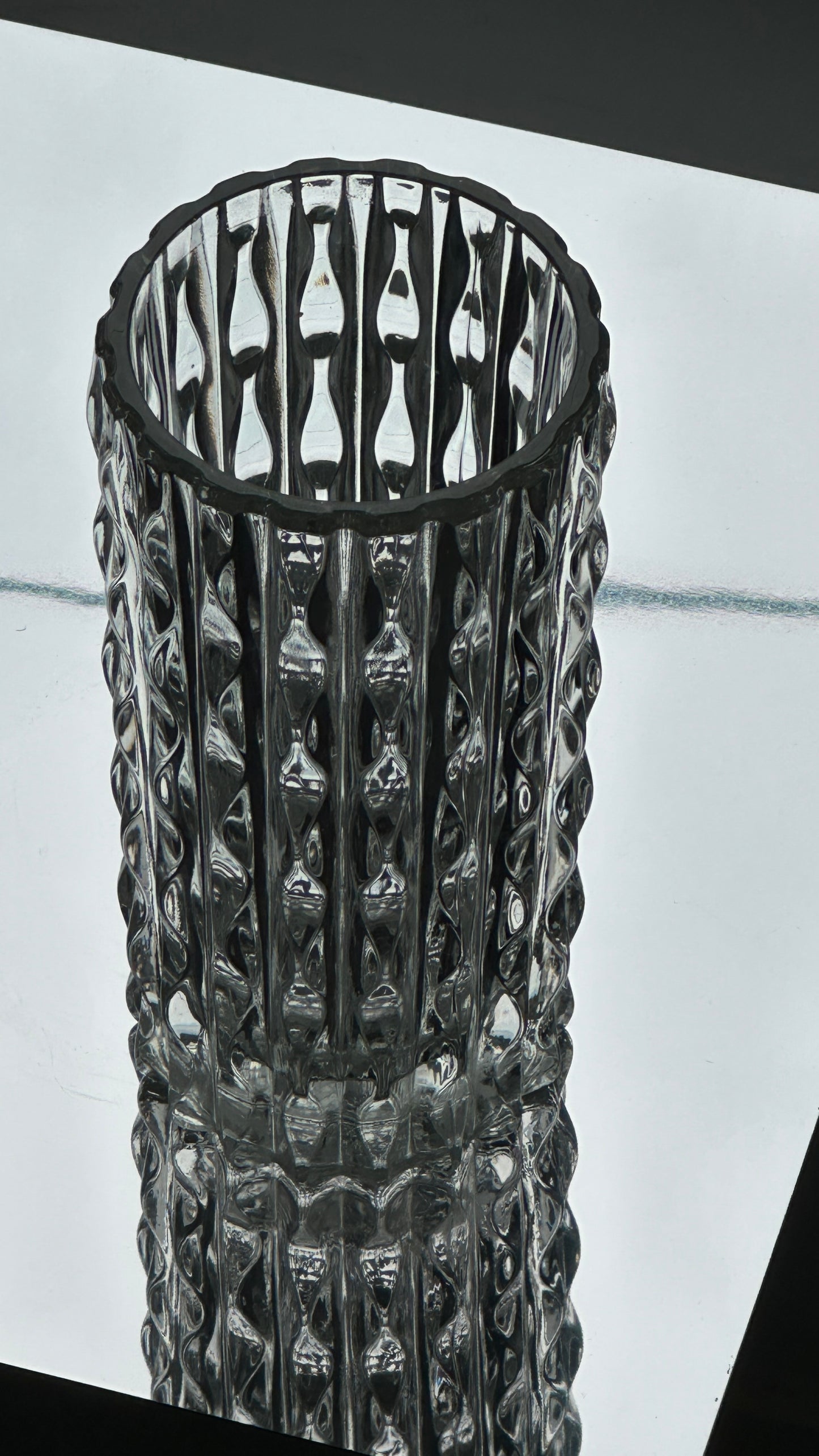 Vintage Stampi Francolini Pressed Glass Vase for Fidenza Vetraria Italy