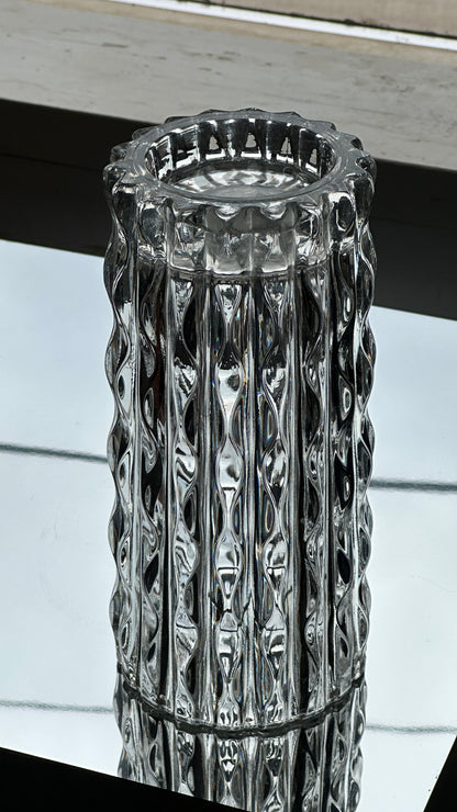 Vintage Stampi Francolini Pressed Glass Vase for Fidenza Vetraria Italy