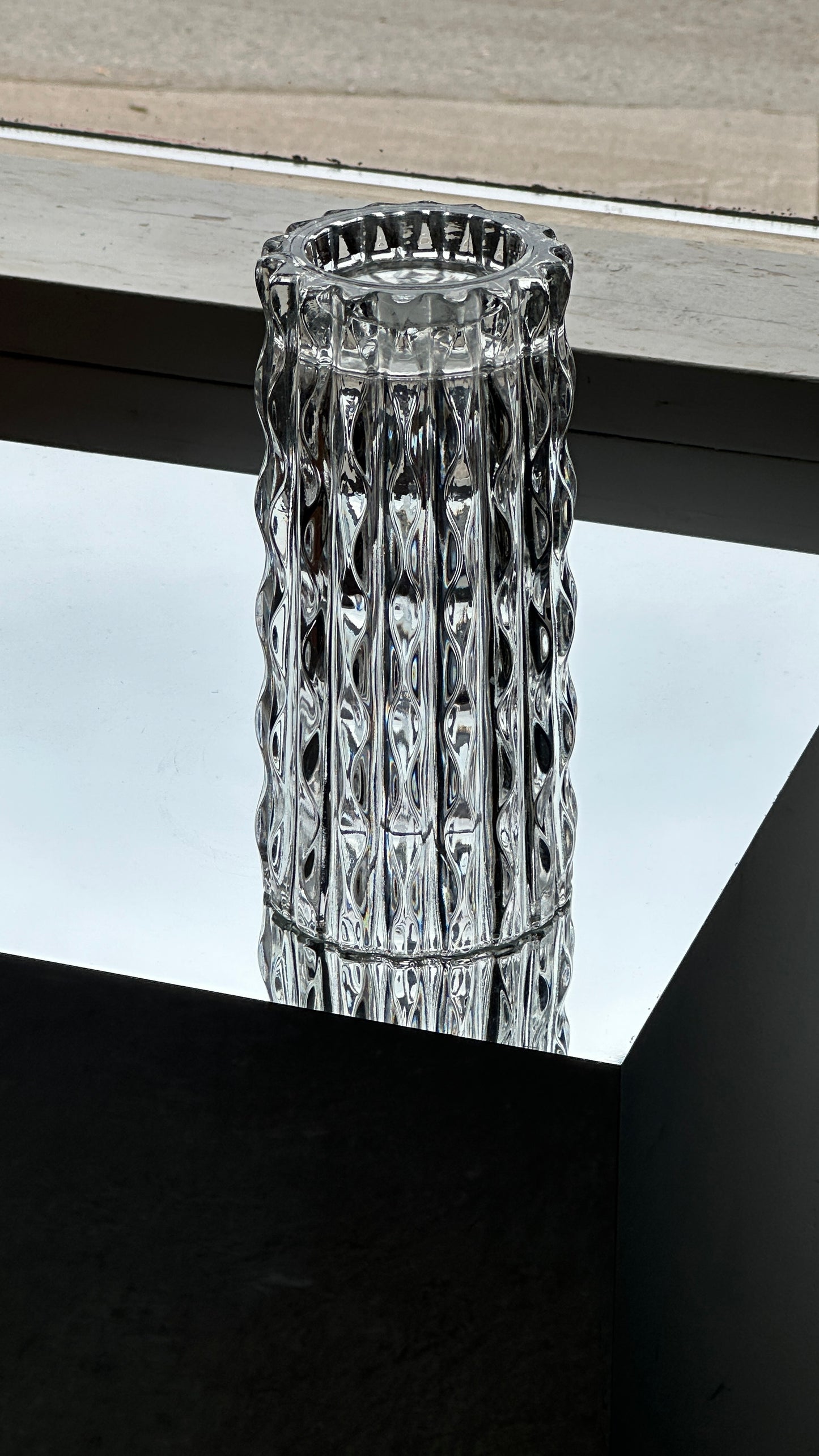 Vintage Stampi Francolini Pressed Glass Vase for Fidenza Vetraria Italy