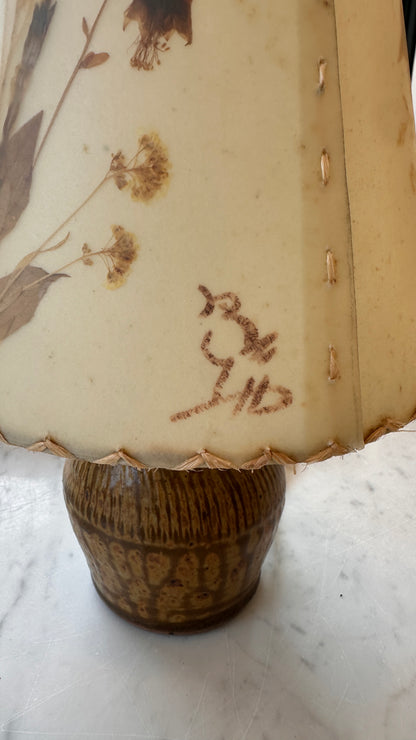 Pair of Ceramic Table Lamps with Original Shades by Hildegard Dornbusch