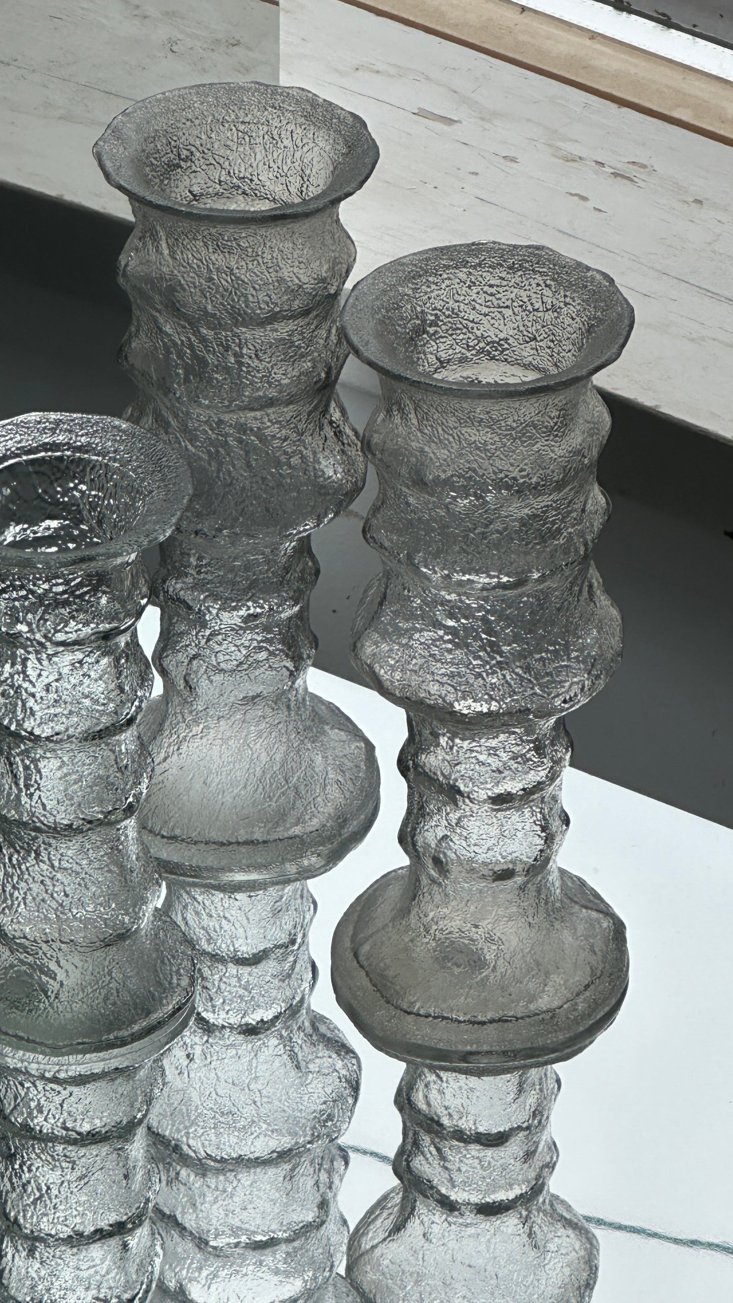 Set of 3 Vintage E.O. Brody Co. Glass Vases