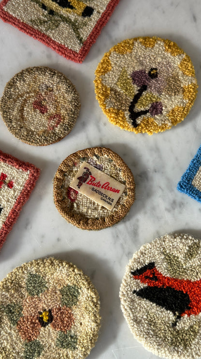 Collection of 8 Chéticamp Hooked Coasters