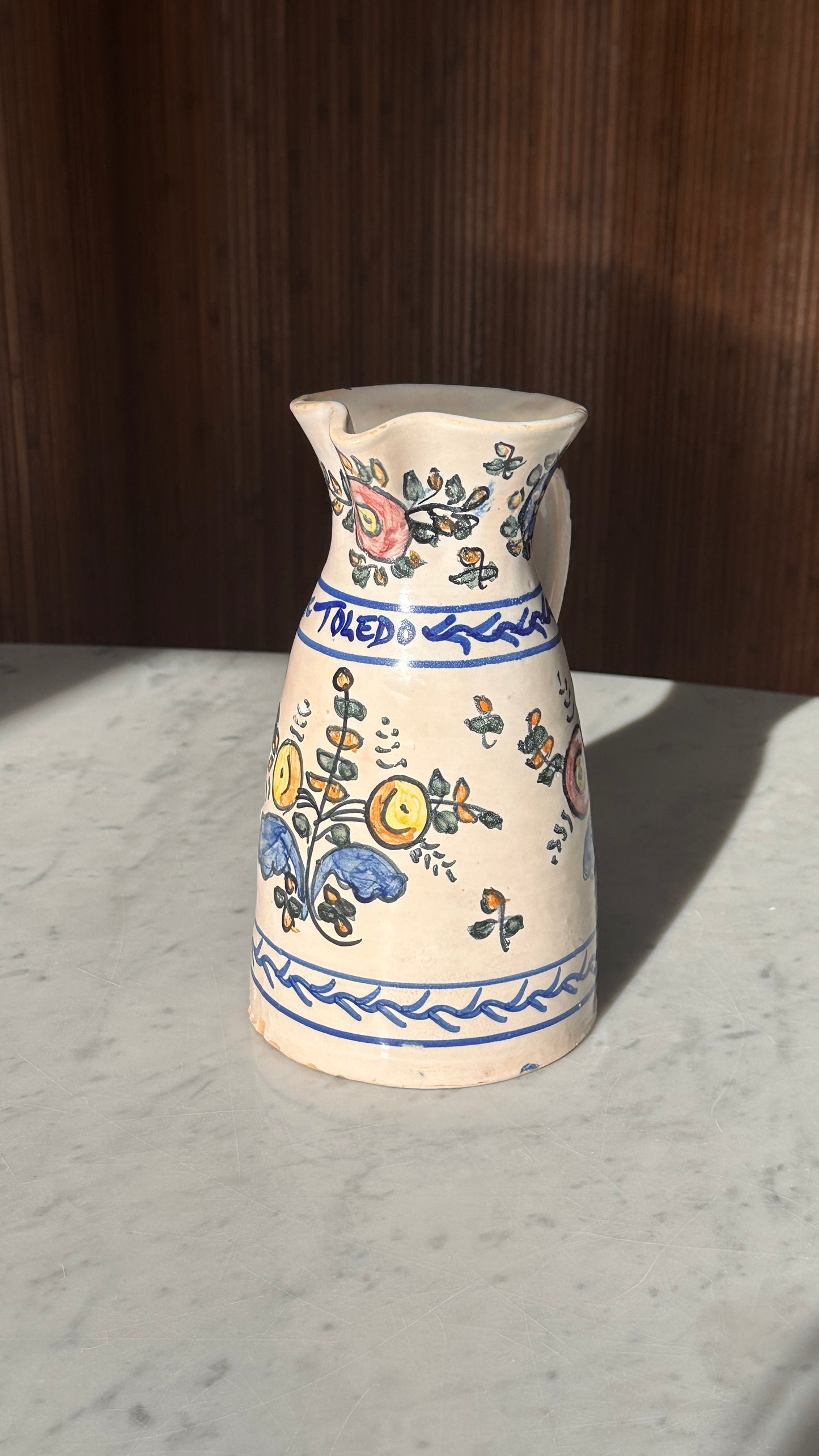 Hand Painted Toledo Pitcher