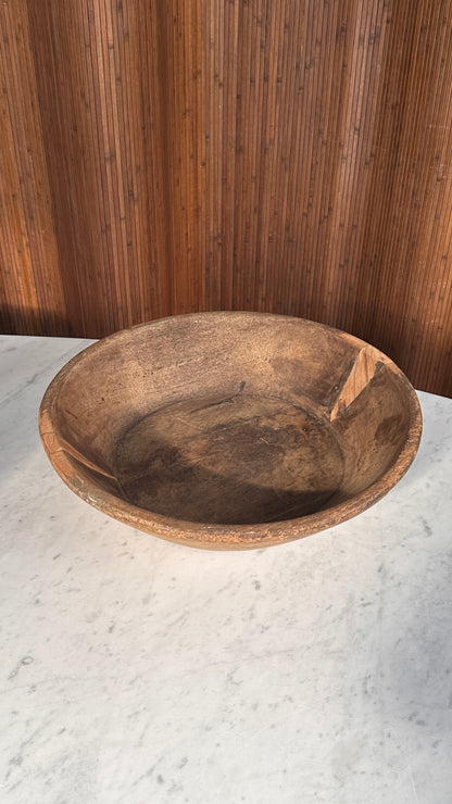 Antique Wooden Dough Bowl