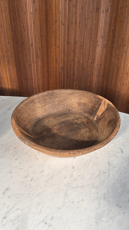 Antique Wooden Dough Bowl