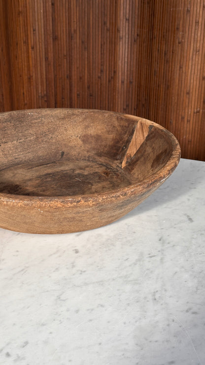 Antique Wooden Dough Bowl