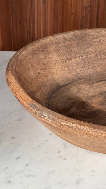 Antique Wooden Dough Bowl