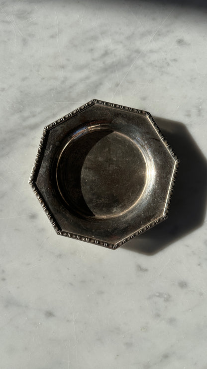 Pair of Vintage Pewter Octagon Serving Plates