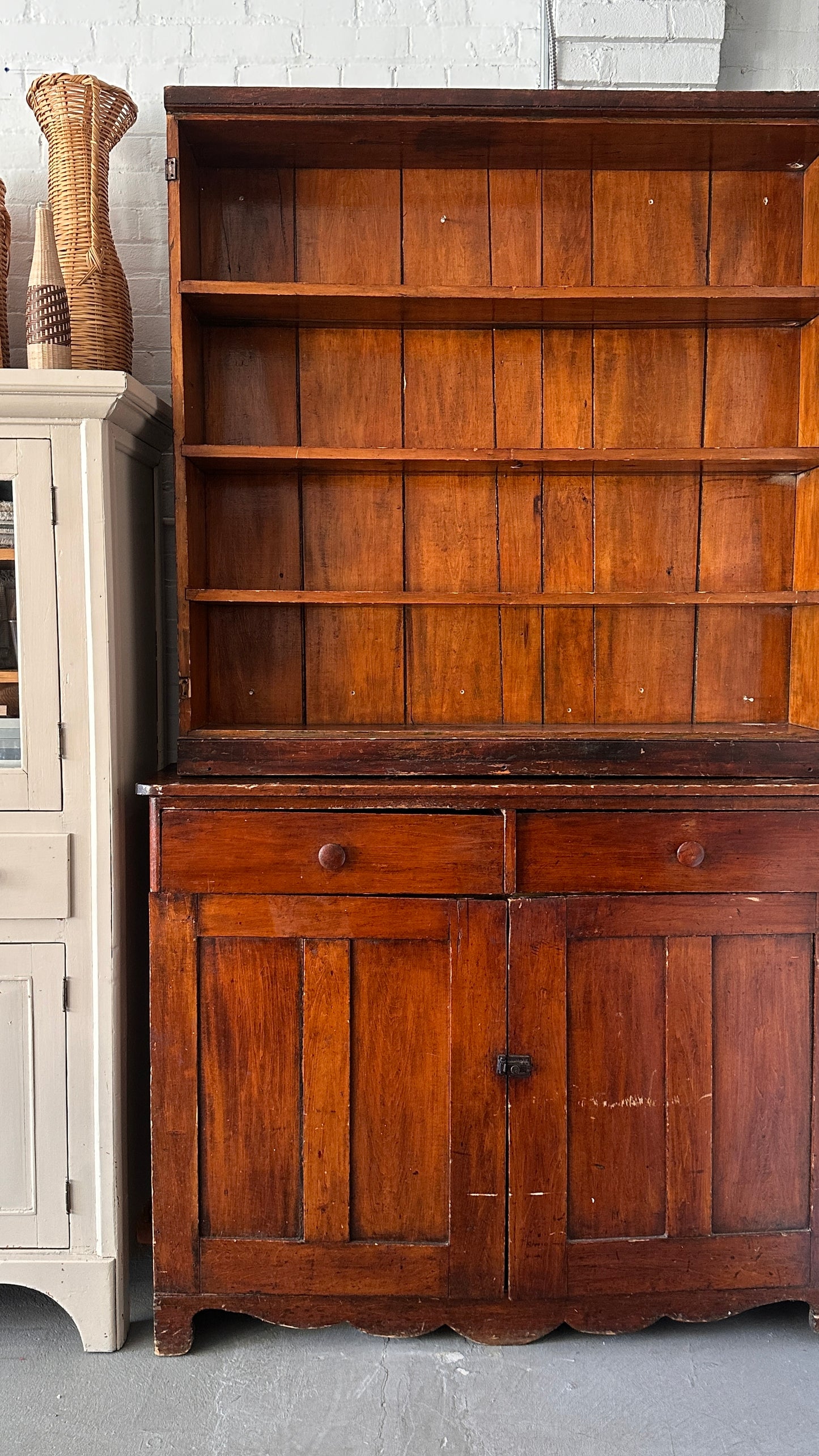Large Antique Farmhouse Hutch