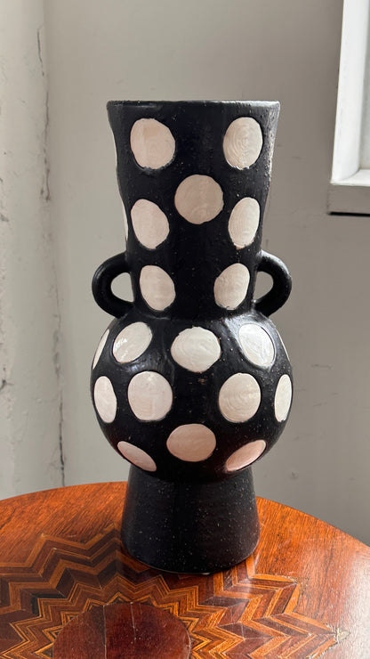 Large Ceramic Polka Dot Vase