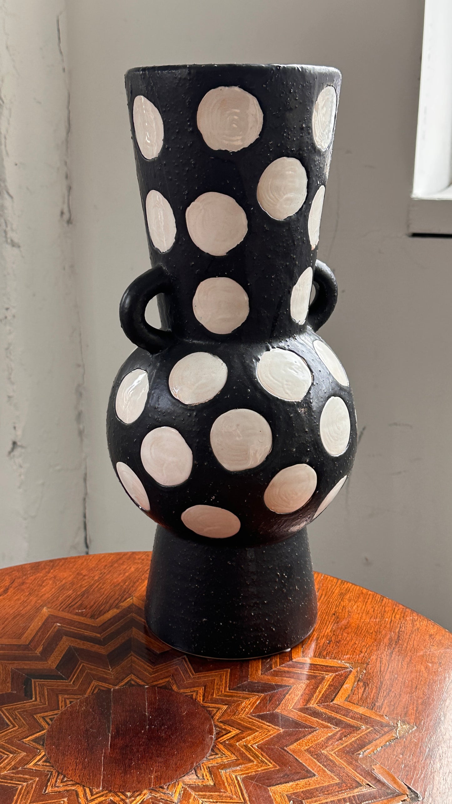 Large Ceramic Polka Dot Vase