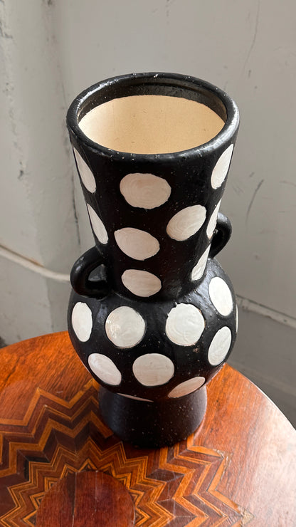 Large Ceramic Polka Dot Vase