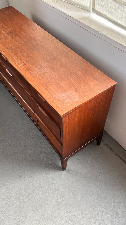 Vintage Walnut Kaufman 9 Drawer Dresser