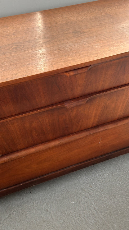 Vintage Walnut Kaufman 9 Drawer Dresser
