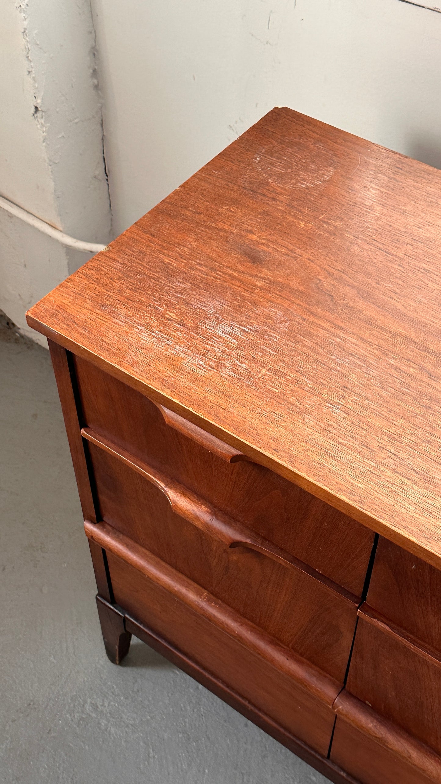 Vintage Walnut Kaufman 9 Drawer Dresser